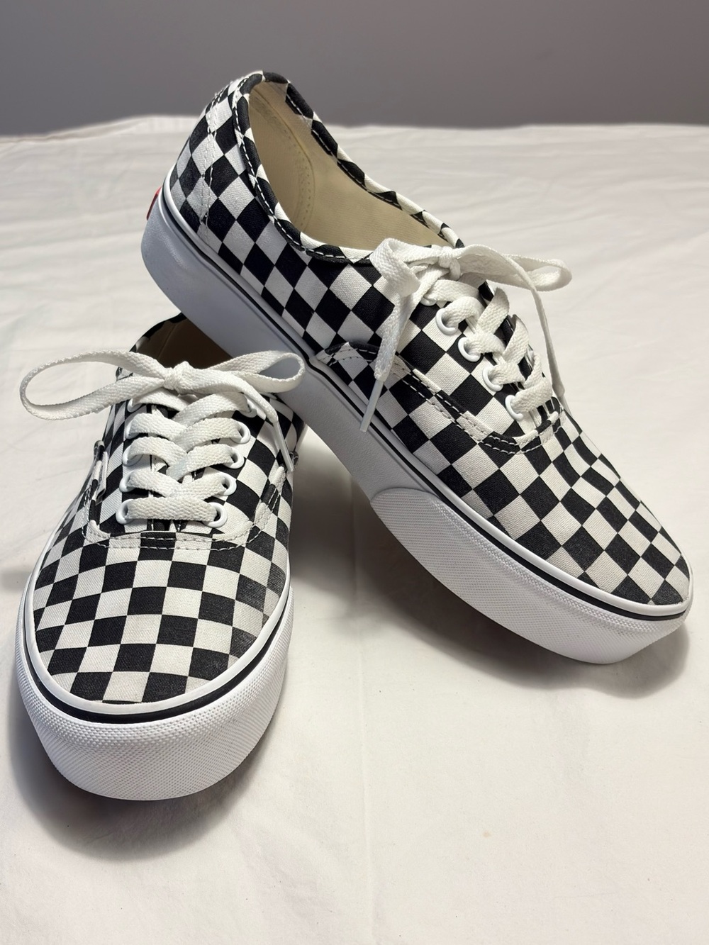 Vans Authentic Checkerboard Platform Canvas Low-Top Sneakers | Size 9.5